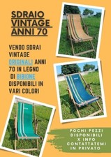 Sdraio Spiaggia Bibione Vintage Originali casa giardino antiquariato legno epoca