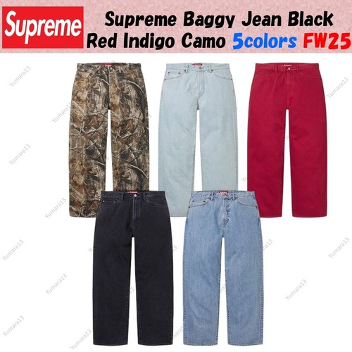 Supreme baggy jean nero - nero, rosso