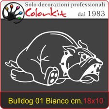 Adesivo Cane Bulldog 02 Bianco