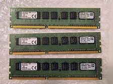 Kingston 3 x 4GB (12GB) RAM Memory PC3 ECC 12800E DDR3 Triple Channel