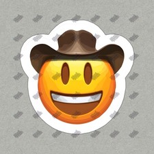 Adesivo in vinile emoji cowboy