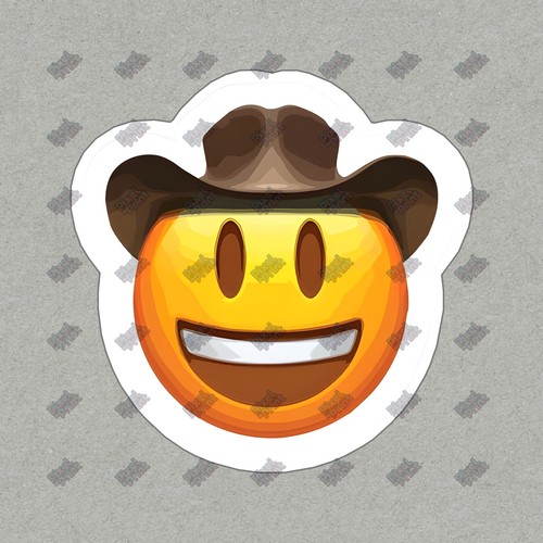 Adesivo vinile emoji cowboy - adesivo,