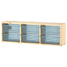 IKEA TROFAST TROFAST Portaoggetti da Parete, Bianco Chiaro Tinto Pino/Grigio-Blu, 36 5/8x8