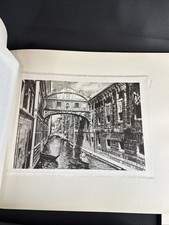 B&W Serigraph Venice Bridge Of