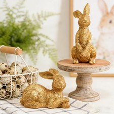 AOMOONOA Gold Bunny Decor