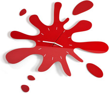 Grande Orologio Da Parete Moderno LA MACCHIA, Rosso, Silenzioso, per I Bambini, 