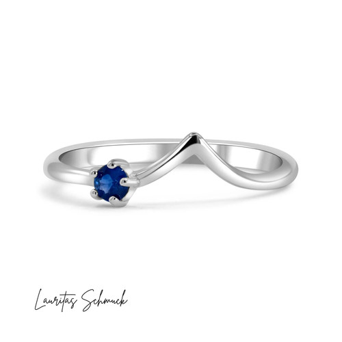 Anello zaffiro blu argento - , 925