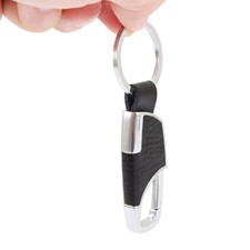 Men Metal Leather Keychain