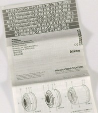 PRL) NIKON AF-S TELECONVERTERS TC-14E II TC 17E TC-20E INSTRUCTION MANUAL