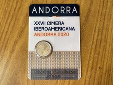 FOLDER MONETA COMMEMORATIVA 2 EURO ANDORRA 2020 CIMERA IBEROAMERICANA FDC Q1