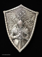 2024 Corea del Sud Crociati Scudo Impilatore 2 oz Argento in Capsula di Plastica