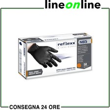Guanti in nitrile monouso full grip Reflexx N85B senza polvere