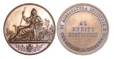 O714, Italia, c1900 Medaglia Bronzo, Apicoltura, Alveare, Ministero dell'Agricoltura
