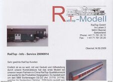 catalogo RailTop-onLine 2009 Info - Service 14/9/2009 HO 1:87               D aa