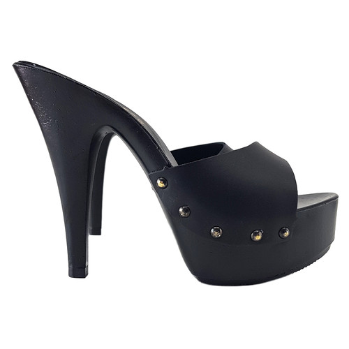 Mule neri con tacco - tacco, sexy