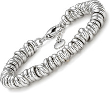 ® BRACCIALE DONNA INTRECCIATO NODINI ACCIAIO DIVERSI COLORI