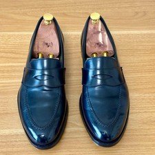Mocassini sfoderati Crockett & Jones ROMSEY Horween Shell Cordovan Navy UK9E US9,5