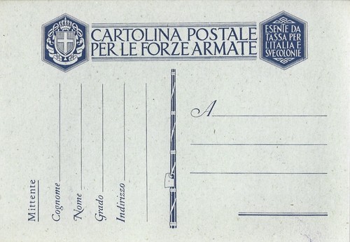 Cartolina postale per forze - cartolina,