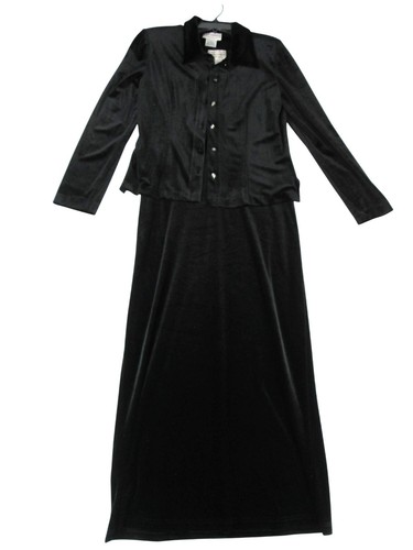 Maxi abito giacca velluto - , nero