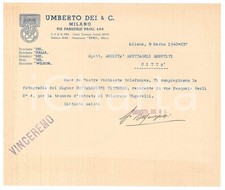 1942 MILANO CICLISMO Lettera