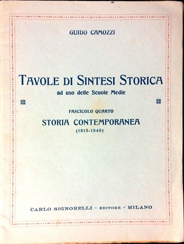 Tavole sintesi storica - tavole,