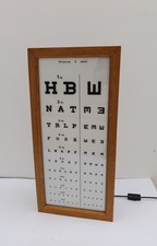 ♥ TAVOLA OTTOMETRICA OCULISTA VINTAGE DESIGN LUMINOSA CORNICE LEGNO 3 METRI