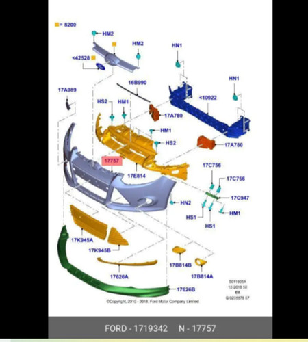 Paraurti bumper anteriore ford - paraurti,