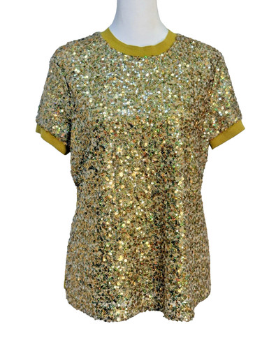 Top guess paillettes oro - top,