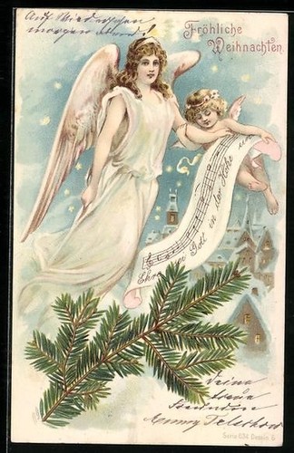 Cartolina buon natale angelo - natale,,