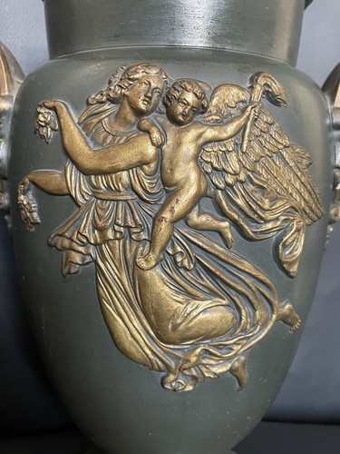 Antico vaso ceramica bronzata