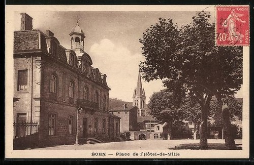 Cpa boën place - boën,,
