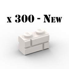 300x LEGO 98283 Brick (Masonry) 1x2 White - Mattoncino Muro PAB Wall Bianco