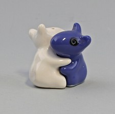 9946180 Ceramica Sale Agitatore Pepe Cani Trova che Si Abbracciano Blu-Bianco