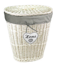 Cesta ovale cuore bianco - cesta,