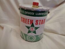 GREEN STAR BRESSO MILANO GRANDE BIDONE OLIO EPOCA VINTAGE OIL TIN CAN