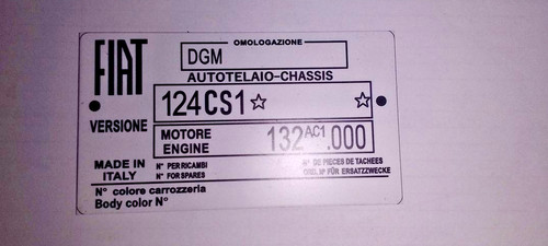 Targa fiat 124 cs1 spider - fiat,