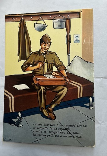 Cartolina militare umoristica - militare,