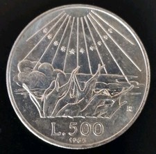 500 Lire 1965 in Argento rara commemorativo Settimo Anniversario Dante Alighieri