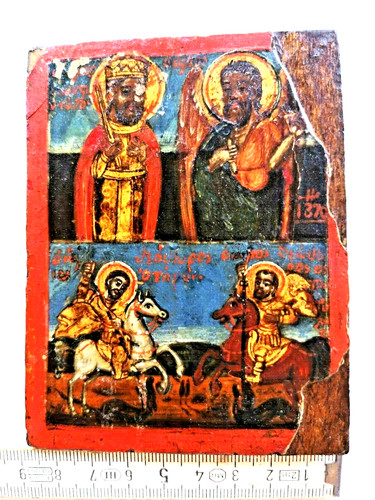 Antica icona santi legno - icona,