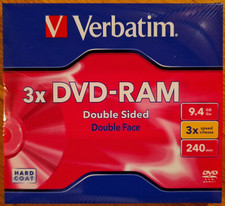 1 x DVD-RAM 9.4GB VERBATIM "3x speed" 240 min - Double Side/Face - Doppia Faccia