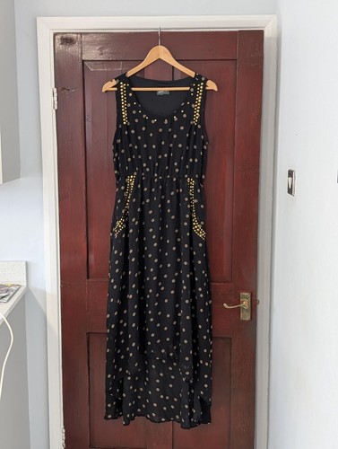 Maxi abito albicocca - nero, oro