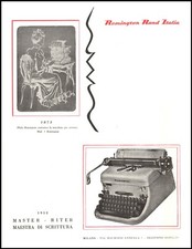 PUBBLICITA' 1954 MACCHINA DA SCRIVERE REMINGTON RAND ITALIA 1873-1953 PROGRESSO