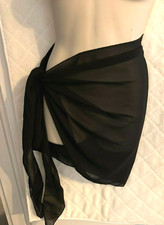 Black crepe poly pareo/wrap