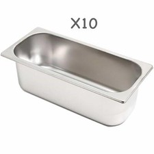 10x Gelato Napoli Padella 5L Acciaio Inox per Gelato Display Scoop Congelatore