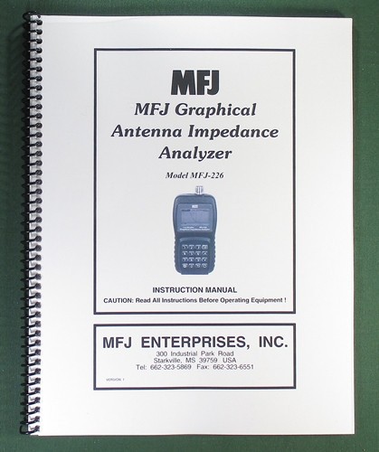 Mfj 226 analizzatore - mfj, manuale