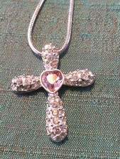 Ciondolo croce cristallo tono