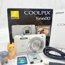 Nikon Coolpix S6600 bianca 16,0 MP 12x zoom fotocamera digitale inglese OK #d1202