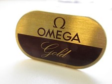 Omega "Gold" orologio vintage ottone esposizione negozio 5,4 x 3,1 mm - realizzato da Ruegg