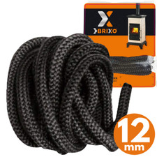GUARNIZIONE TERMICA IN FIBRA DI VETRO IGNIFUGA PER STUFA CAMINO 12 mm x 2,5 mt