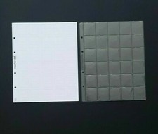 2 PAGINE FOGLI BUSTE FOGLI X ALBUM RACCOGLITORE PORTA MONETE A 30 TASCHE SPAZI